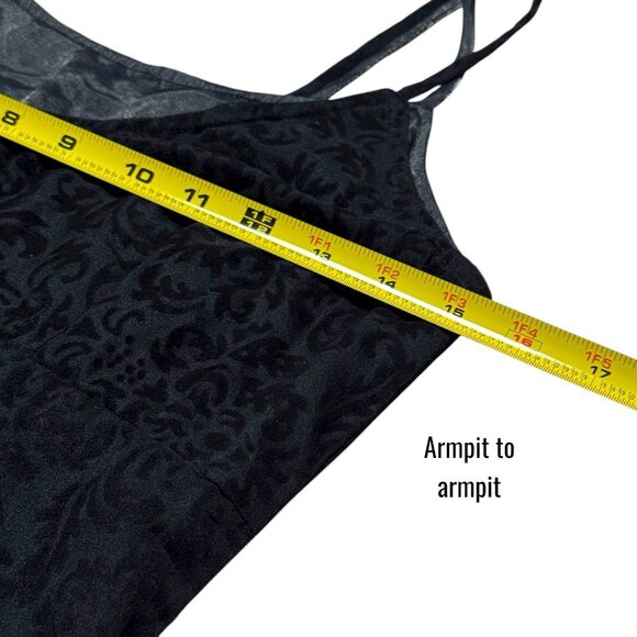 Y2K Allure Velvet & Satin Black Shimmer Slip Dress Fairygoth Dark Romantic S - Picture 12 of 13